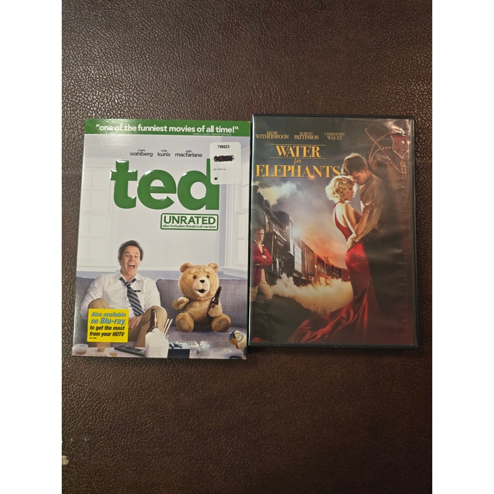 Ted Unrated and Water for Elephants DVD Movie Bundle Mark Wahlberg‎ Pattinson
